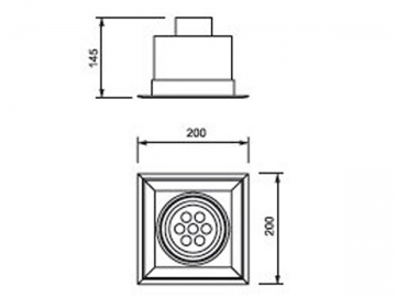 Griglia LED con testa singola