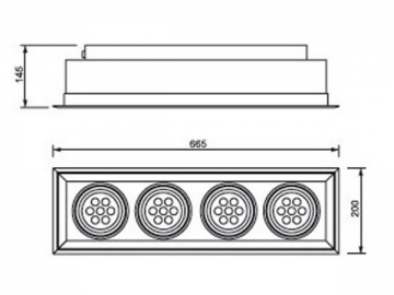 Griglia LED con multi-testa