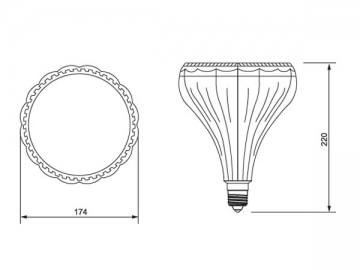 Lampada LED industriale ad alta potenza in alluminio