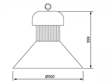 Lampada LED industriale ad alta potenza integrata con paralume