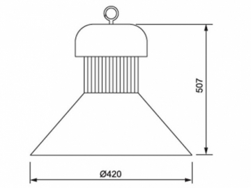 Lampada LED industriale ad alta potenza integrata con paralume