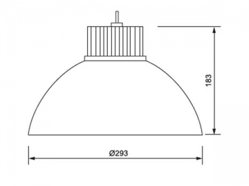 Lampada LED industriale ad alta potenza integrata con paralume