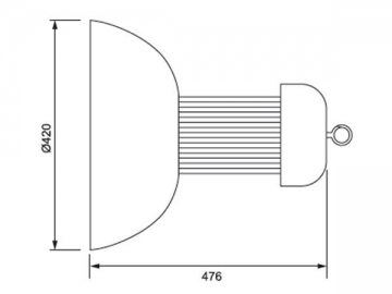 Lampada LED industriale ad alta potenza integrata con paralume