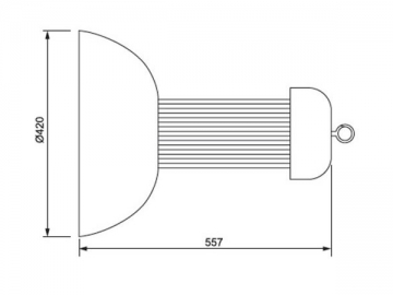 Lampada LED industriale ad alta potenza integrata con paralume