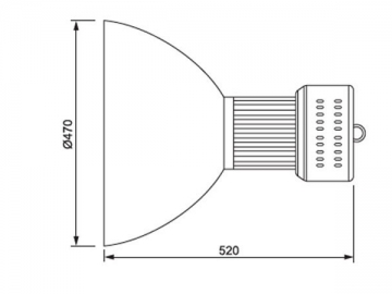 Lampada LED industriale ad alta potenza integrata con paralume