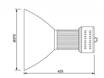 Lampada LED industriale ad alta potenza integrata con paralume