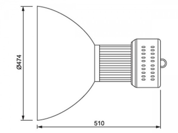 Lampada LED industriale ad alta potenza integrata con paralume