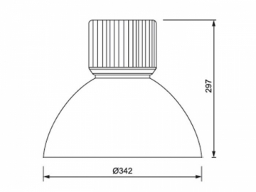 Lampada LED industriale ad alta potenza integrata con paralume