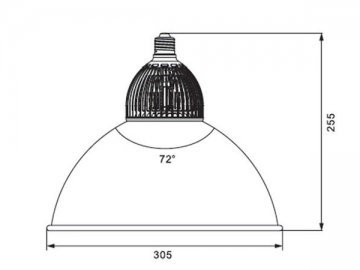 Lampada LED industriale ad alta potenza con alette di raffreddamento in alluminio