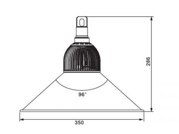 Lampada LED industriale ad alta potenza con alette di raffreddamento in alluminio