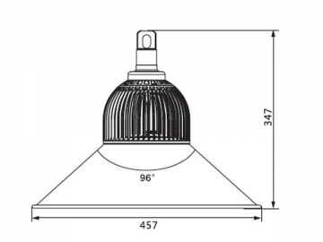 Lampada LED industriale ad alta potenza con alette di raffreddamento in alluminio