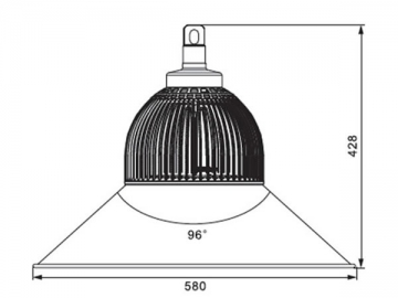 Lampada LED industriale ad alta potenza con alette di raffreddamento in alluminio