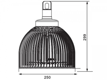 Lampada LED industriale ad alta potenza con alette di raffreddamento in alluminio