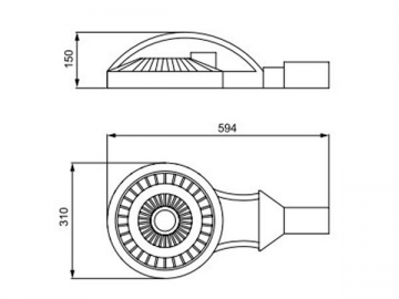 Lampione LED integrato