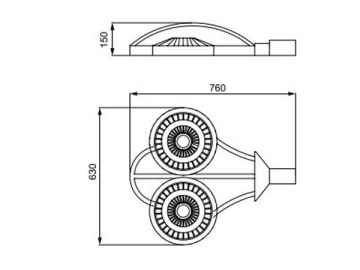 Lampione LED integrato