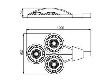 Lampione LED integrato