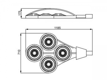 Lampione LED integrato