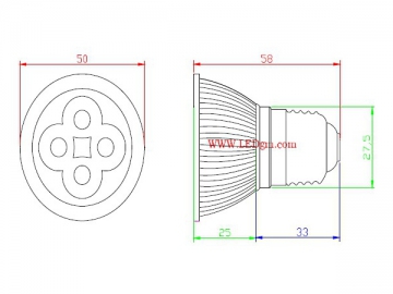 Faretto per soffitto LED 4W GU10