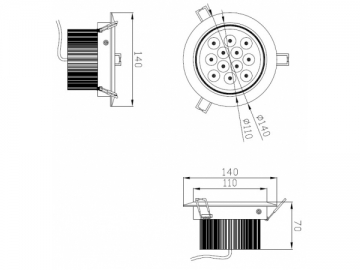 Plafoniera LED ad alta potenza 12W