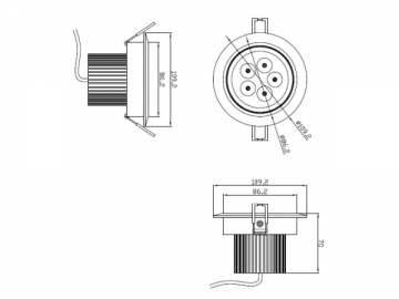 Faretto a incasso LED ad angolo 5W