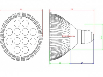 Luce PAR38ad alta luminosità 12*2W