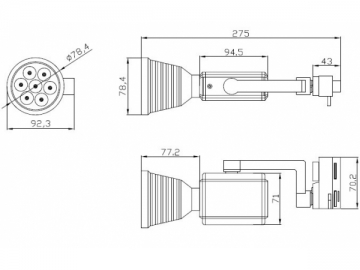 Faretto per traccia LED 7W