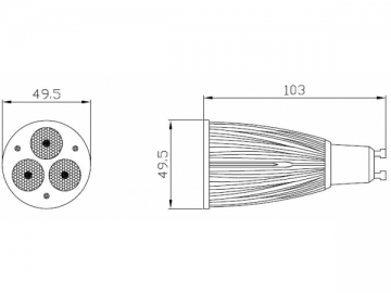 Luce LED ad alta potenza 3*3W