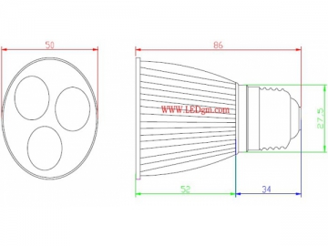 Luce LED ad alta potenza E27